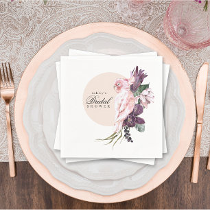 Boho Tropisk Rosa Papegoja Bröllopsdusch Pappersservett