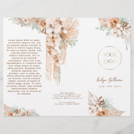 boho tropiska beige och myntbroschyr