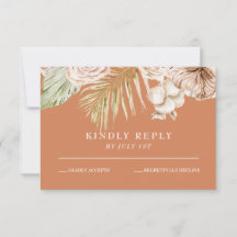 Boho Tropiskt Blommig och palm terrakotta bröllop