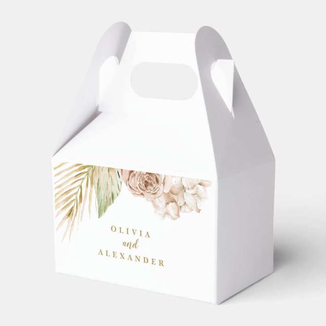 Boho Tropiskt Blommigt och Palm Bröllop Presentaskar (Framsidan Sidan)