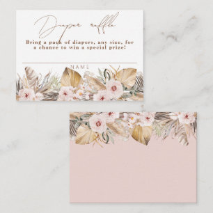 Boho Tropiskt Blommigt Tjej Baby Shower Blöjlotter Tilläggskort