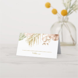 boho Tropiskt Blommotiv och Palmbröllop Placeringskort
