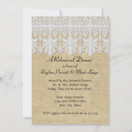 BOHO Tryckte ut Burlap i Snöre, det moderna Modet  Inbjudningar