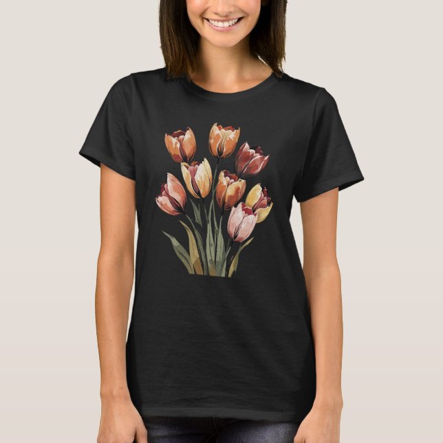 Boho Tulips T Shirt (Framsida)