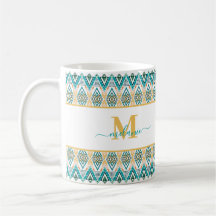 Boho Turkvoise Mustard Ethnic Abstrakt Monogram