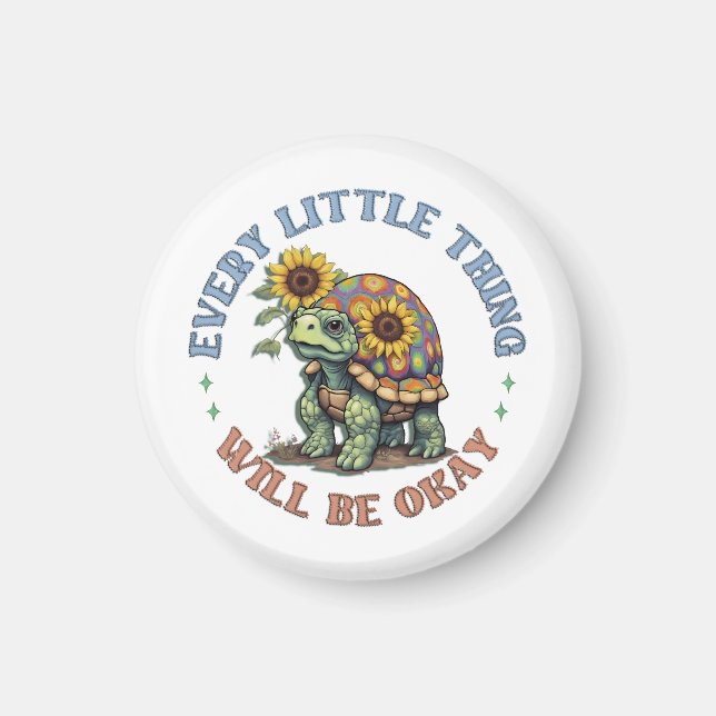 Boho Turtle Every little Thing positivity  Hippie  Magnet (Framsidan)