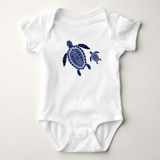Boho Turtles Baby Jersey Bodykostym T Shirt (Framsida)