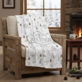 Boho Twigs & Pinecone, julnummer 986 Fleecefilt