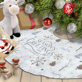 Boho Twigs & Pinecone, julnummer 986 Julgransmatta Borstad Polyester