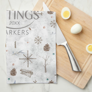 Boho Twigs & Pinecone, julnummer 986 Kökshandduk