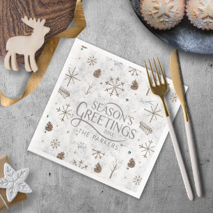 Boho Twigs & Pinecone, julnummer 986 Pappersservett