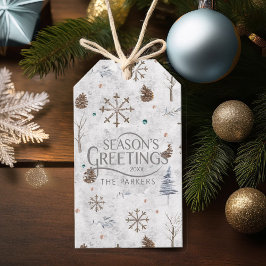 Boho Twigs & Pinecone, julnummer 986 Presentetikett