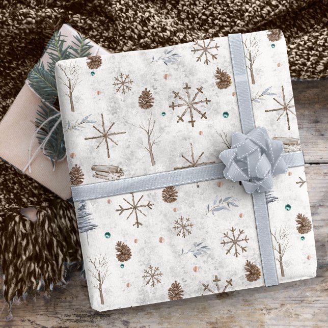 Boho Twigs & Pinecone, julnummer 986 Presentpapper (Skapare uppladdad)