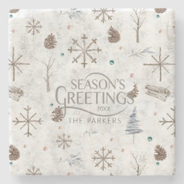 Boho Twigs & Pinecone, julnummer 986 Stenunderlägg