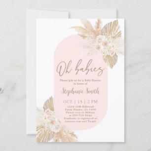Boho Twin Girls Baby Shower-inbjudan Inbjudningar