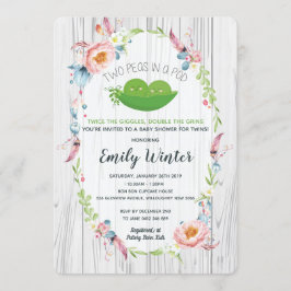 Boho Two äras in a Pod Twillingars Baby Shower Inbjudningar