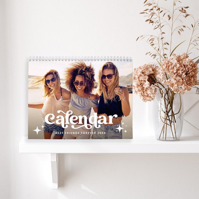 Boho Typography and Stars | Vänner Foto Kalender (A trendy, boho and retro style calendar to fill with photos of your BFFs)