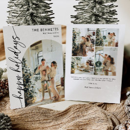 Boho Typography Glad helg Arch Photo Julkort