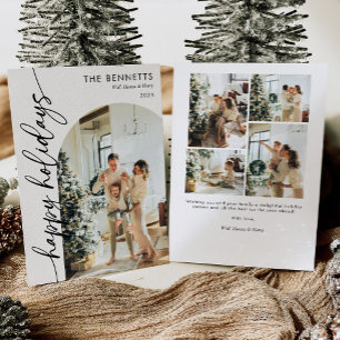 Boho Typography Glad helg Arch Photo Julkort