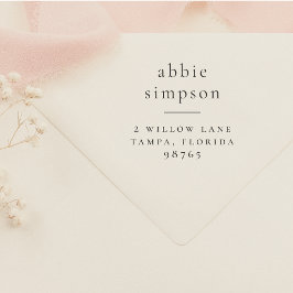 Boho Typography Namn Surname Returadress Stämpel