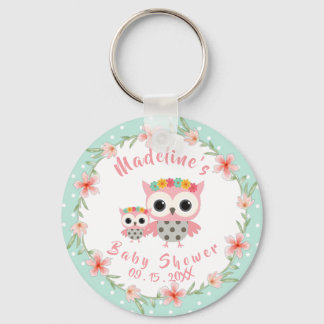 Boho Uggla Baby Shower Keychain Nyckelring