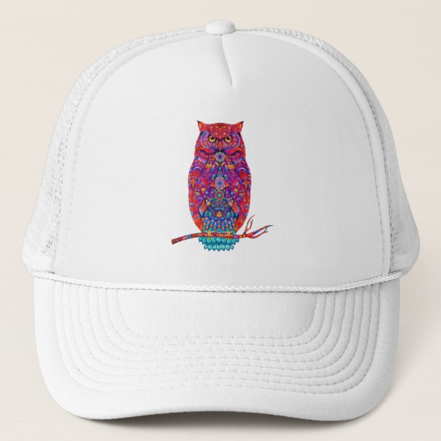 Boho Uggla Vibes Snyggt Truckerkeps  for Free Spir (Framsida)