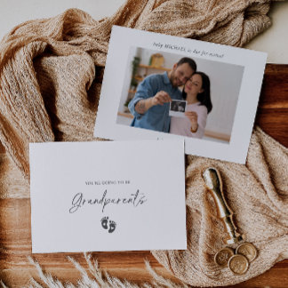 Boho Ultrasound Photo Pregnancy Announcement Card Inbjudningar