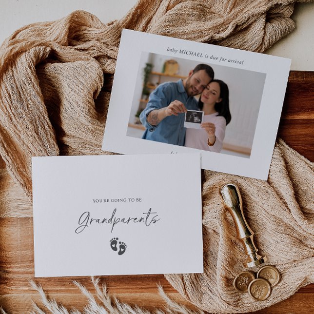 Boho Ultrasound Photo Pregnancy Announcement Card Inbjudningar (Skapare uppladdad)