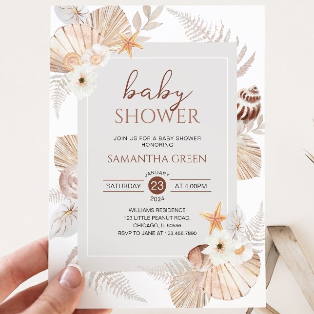 Boho Under the Sea Baby Shower Inbjudningar (Skapare uppladdad)