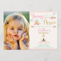 Boho ung vild och 3rd flickafoto för födelsedag