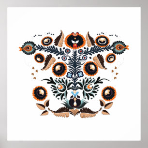 Boho ungerskt folkligt motiv poster