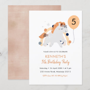 Boho Unicorn Birthday-inbjudan Inbjudningar
