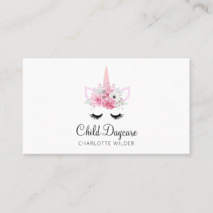 Boho Unicorn Child Daycare Affärskort Visitkort