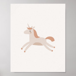 Boho Unicorn Flicka Nursery Art Print Poster