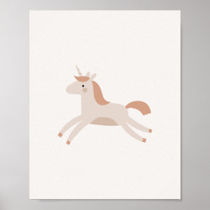 Boho Unicorn Flicka Nursery Art Print Poster