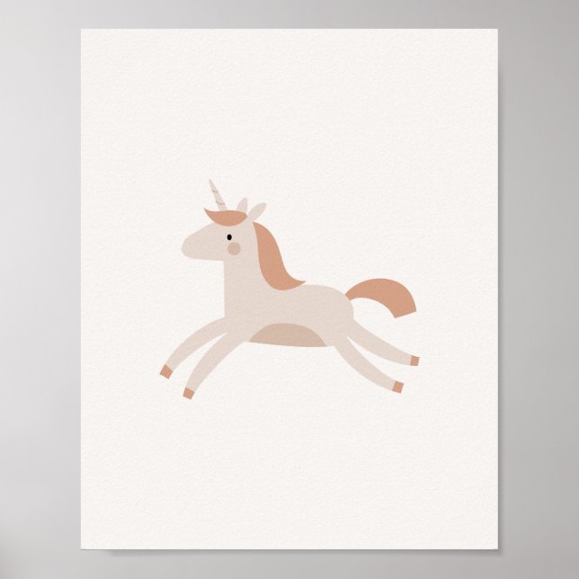Boho Unicorn Flicka Nursery Art Print Poster (Framsidan)
