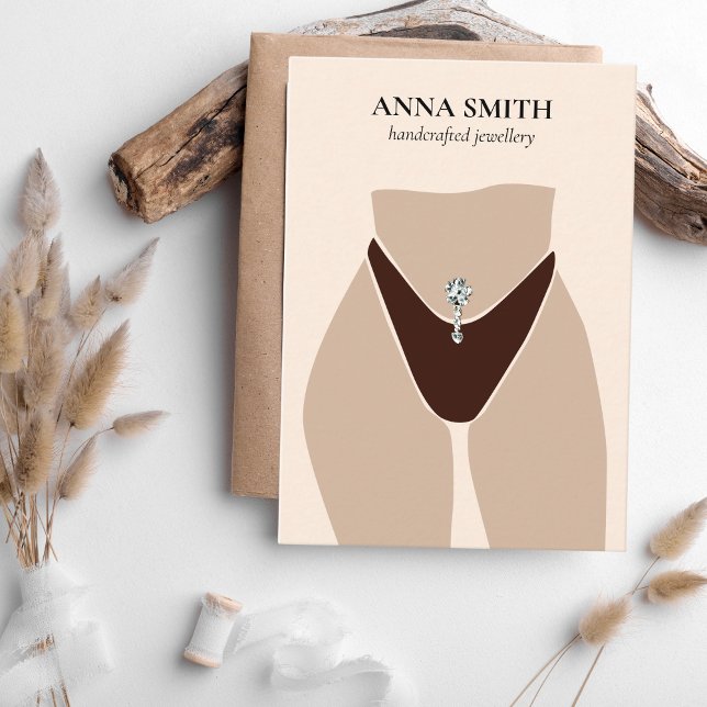 Boho unik Belly Button Piercing Visning Cute Buss Visitkort (Skapare uppladdad)