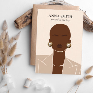 Boho unikt inkluderande Woman Stud Earring Visning Visitkort
