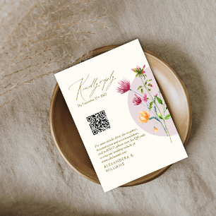 Boho Unique Vår Wildblomma Whimsical OSA Kort