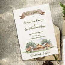 Boho Utomhus Vattenfärg Tält Bröllop Spara Datum