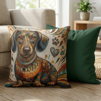 Boho utsmyckad mosaik dachshund wienerhund kudde