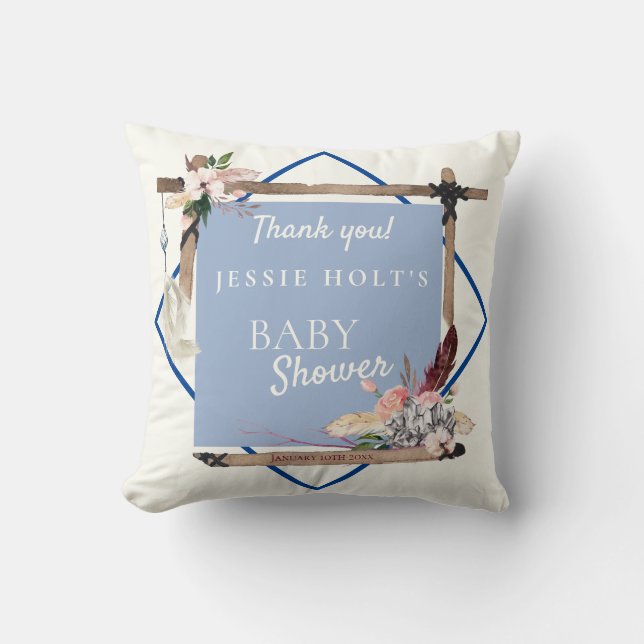 Boho vackra Southwest Baby Shower Kudde (Framsida)