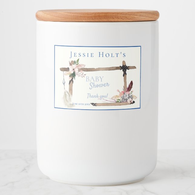 Boho vackra Southwest Baby Shower Mat Etiketter (Framsida)