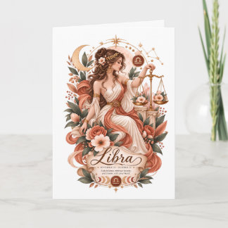 Boho Vågen Zodiac Terrakotta Botanisk Astrologi Kort