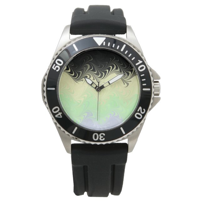Boho Vågig Marmorerad Abstrakt Cassgender Pride Fl Armbandsur (Framsida)