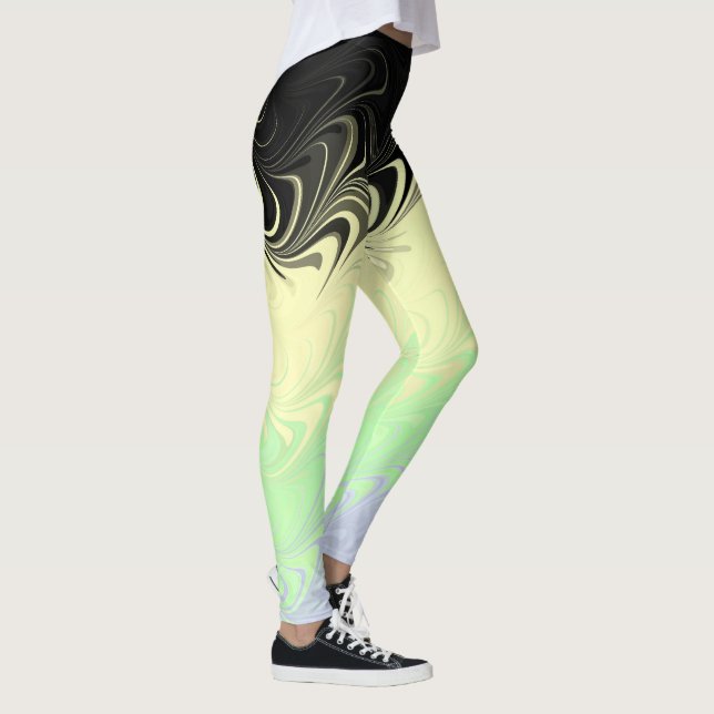 Boho Vågig Marmorerad Abstrakt Cassgender Pride Fl Leggings (Höger)