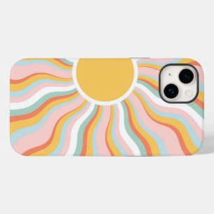 Boho Vågigt Sol Rays Retro Design