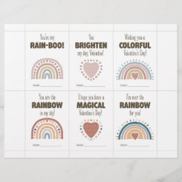 Boho Valentine’s Day Cards for Kids Classroom  Brevhuvud