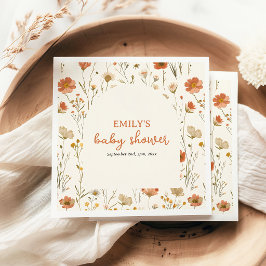 Boho Valmue Blommig Höst Baby Shower Pappersservett