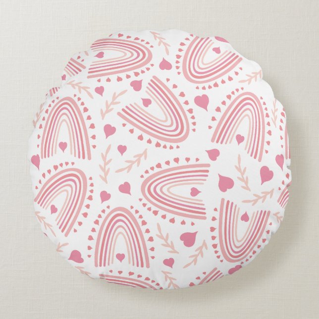 Boho Valv Geometriskt Mönster Rund Kudde (Framsidan)